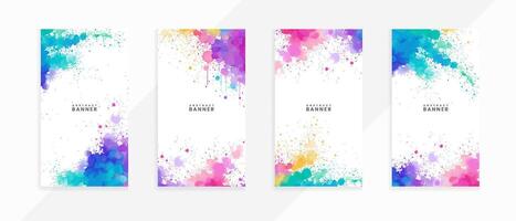 AI generated Abstract splash and stains watercolor banners set vector