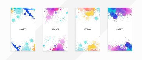 Abstract elegant watercolor style banners design set vector