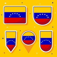 plano dibujos animados vector ilustración de Venezuela nacional bandera con muchos formas dentro