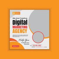 Digital marketing agency post banner. Creative Social Media banner Design template. vector