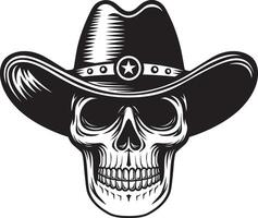 skull and cowboy hat vector