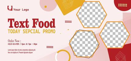 food banner with abstract design vector