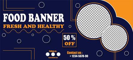 Food banner with digital design vector