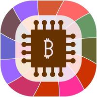 Bitcoin Chip Vector Icon