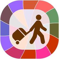 Walking with Luggage Vector Icon