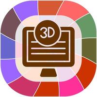 3d calidad pantalla vector icono