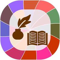 Quill and Book Vector Icon