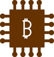 Bitcoin Chip Vector Icon