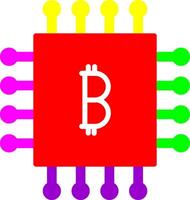 Bitcoin Chip Vector Icon