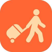 Walking with Luggage Vector Icon