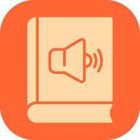 icono de vector de libro de audio