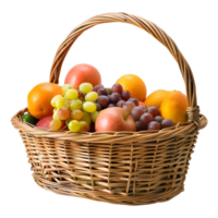 AI generated 3D Rendering of a Mix Fruits in a Basket on Transparent Background - Ai Generated png