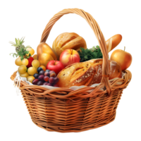 AI generated 3D Rendering of a Mix Fruits in a Basket on Transparent Background - Ai Generated png