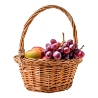 AI generated 3D Rendering of a Mix Fruits in a Basket on Transparent Background - Ai Generated png