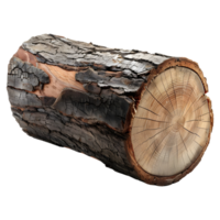 ai generado 3d representación de un grande madera pedazo de un árbol en transparente antecedentes - ai generado png