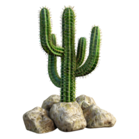 ai generato 3d interpretazione di un' cactus albero su trasparente sfondo - ai generato png