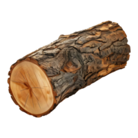 ai generado 3d representación de un grande madera pedazo de un árbol en transparente antecedentes - ai generado png