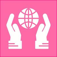 Globe Hand Vector Icon
