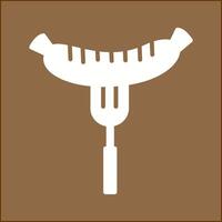 Sausage on Fork Vector Icon