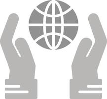 Globe Hand Vector Icon