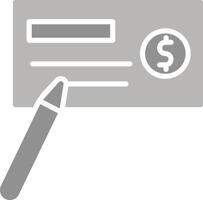 icono de vector de cheque de escritura