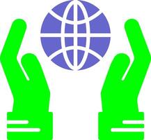 Globe Hand Vector Icon