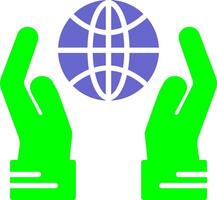 Globe Hand Vector Icon