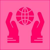 Globe Hand Vector Icon