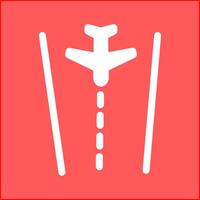 Plane on Runway Vector Icon