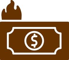 Dollar on Fire Vector Icon