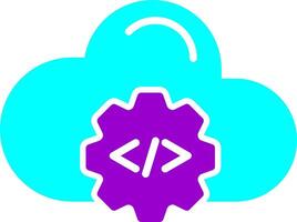 icono de vector de codificación de nube