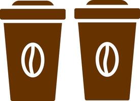 icono de vector de dos cafés