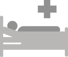 paciente cama vector icono