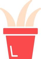 Grass Pot Vector Icon