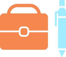 Briefcase and Pen Vector Icon