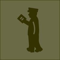 Guard Checking Passport Vector Icon