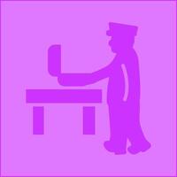 Guard Checking Briefcase Vector Icon