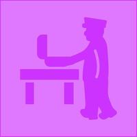 Guard Checking Briefcase Vector Icon