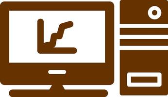 Graph Line Screen Vector Icon
