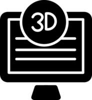 3d calidad pantalla vector icono