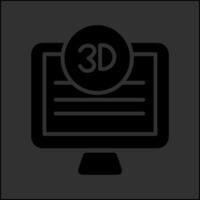 3d calidad pantalla vector icono