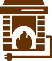 Electric Fireplace Vector Icon