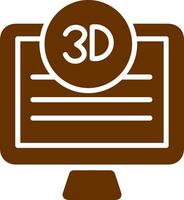 3d calidad pantalla vector icono