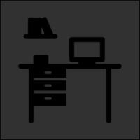 Office Desk Vector Icon