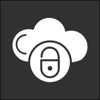 icono de vector de nube segura