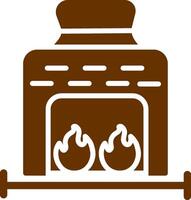 icono de vector de horno de carbón