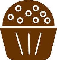 icono de vector de muffin de chocolate