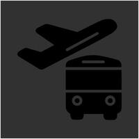 autobús en el icono de vector de aeropuerto