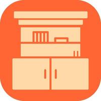 Cupboard with Shelves Vector Icon