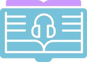 icono de vector de libro de audio